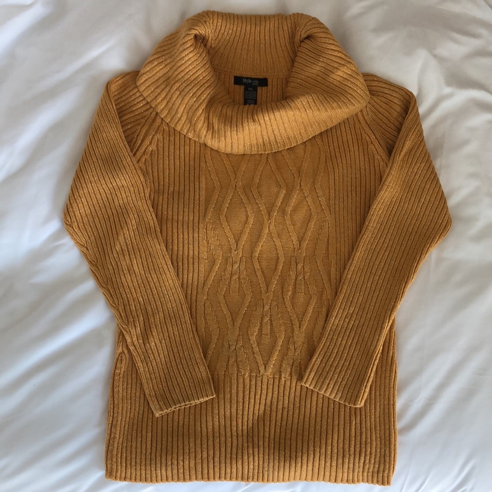 NWOT! - STYLE & CO Cable & Ribbed Knit Cowl Neck Sweater
